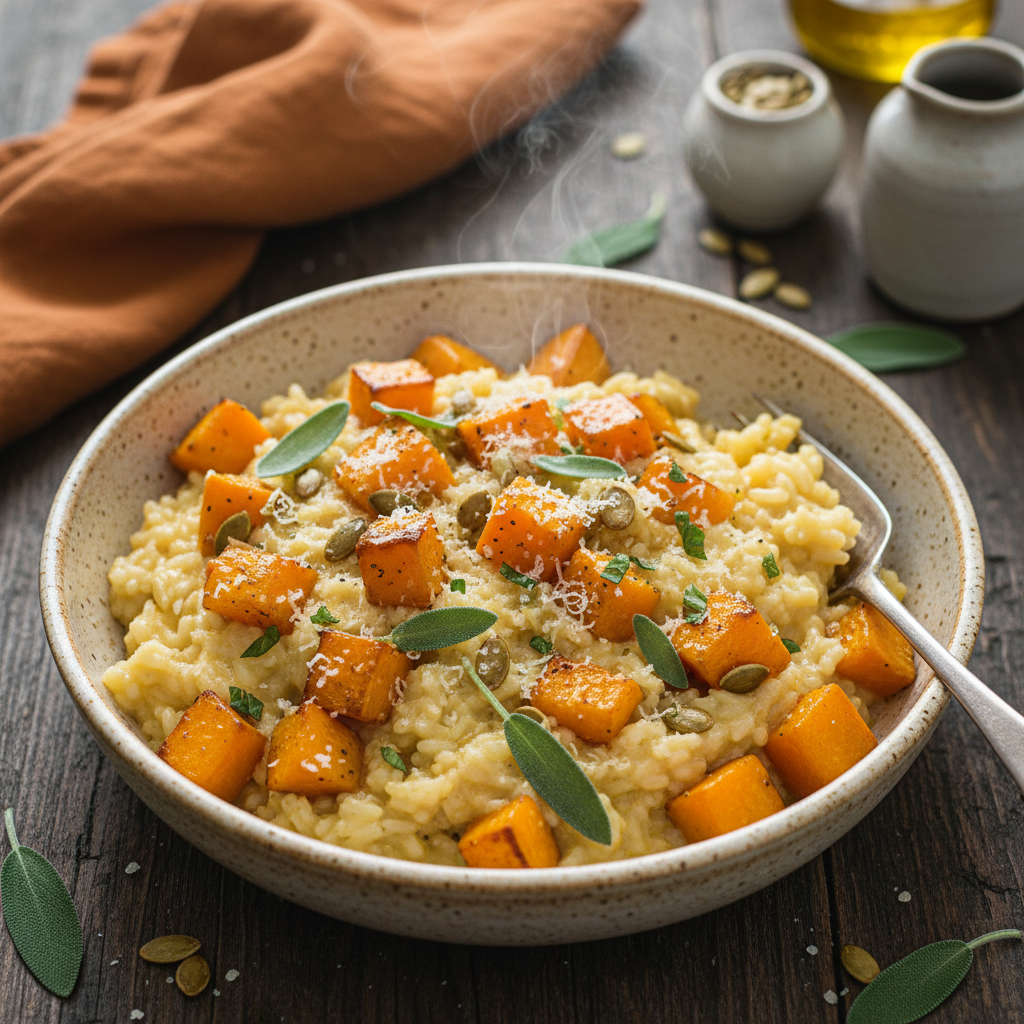 Autumn Butternut Squash & Sage Risotto — American recipe featuring Butternut squash