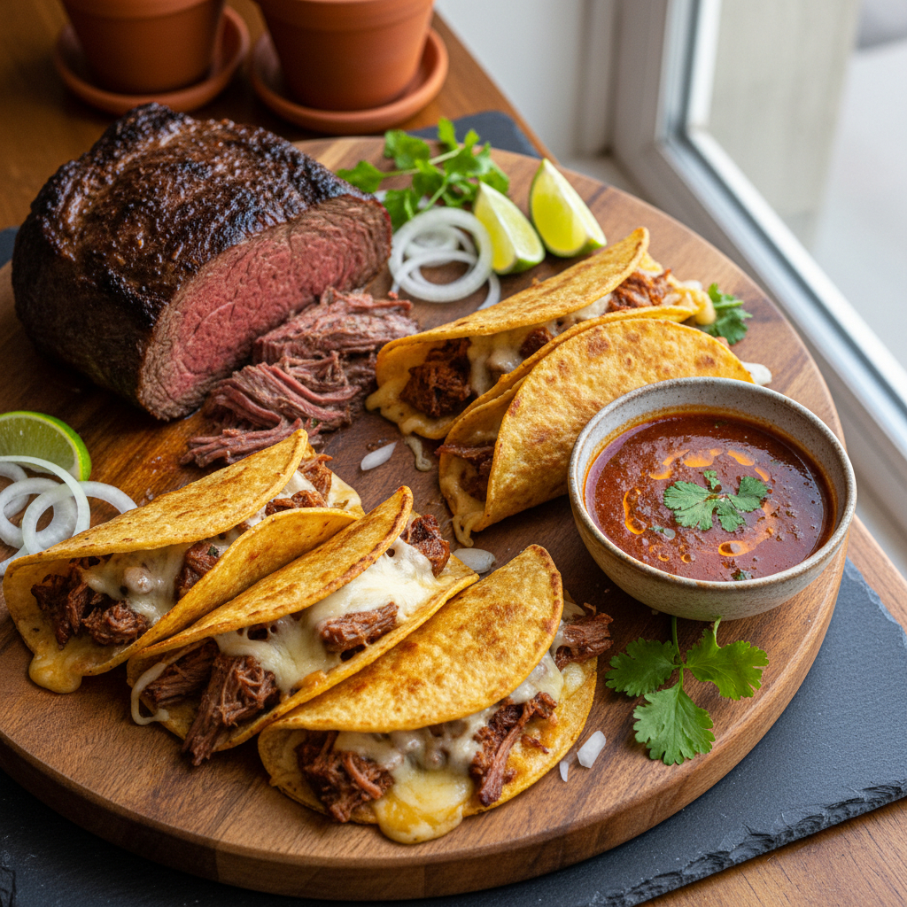 Birria Tacos (Quesabirria) — Mexican recipe featuring Beef chuck roast