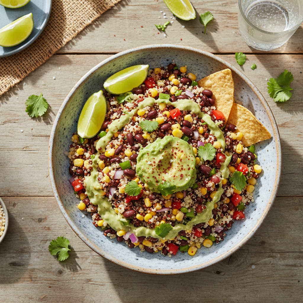 Black Bean & Corn Salsa Quinoa Salad — Mexican recipe featuring Quinoa