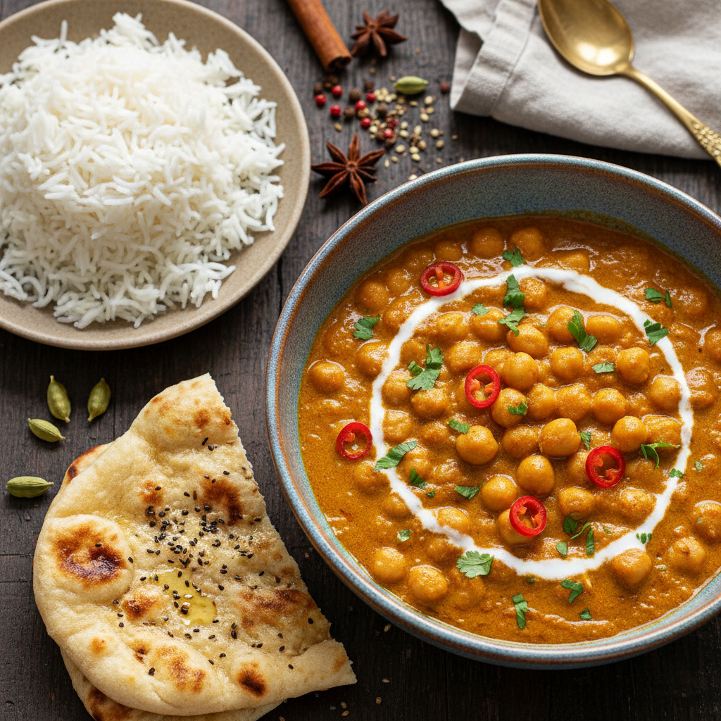 Creamy Coconut Chickpea Curry — Indian recipe featuring Chickpeas, canned