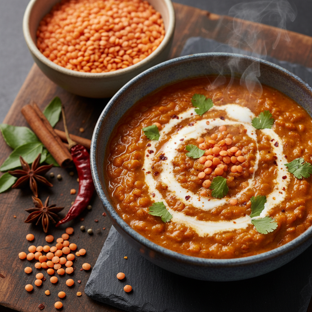 Creamy Coconut Lentil Curry — Indian recipe featuring Red Lentils (rinsed)