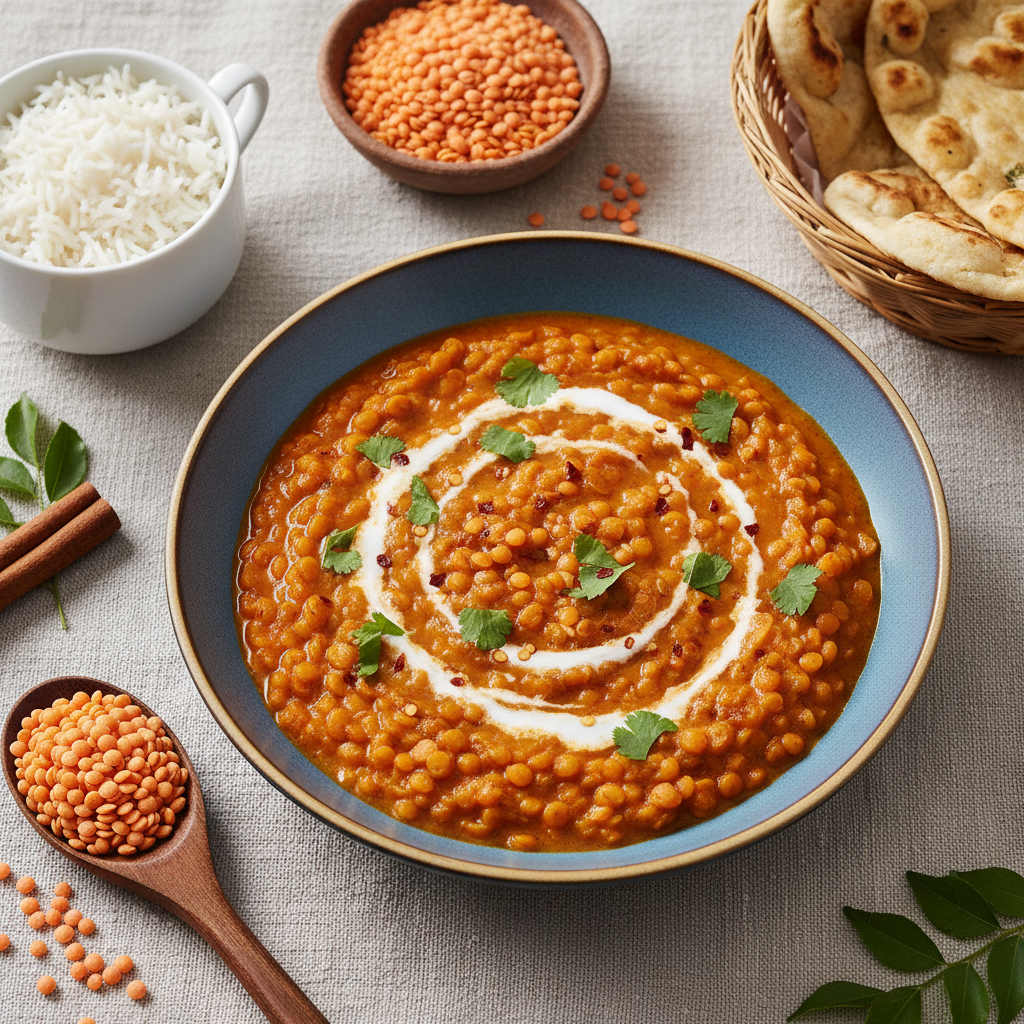 Creamy Coconut Lentil Curry (Red Lentils) — Indian recipe featuring Red Lentils, rinsed