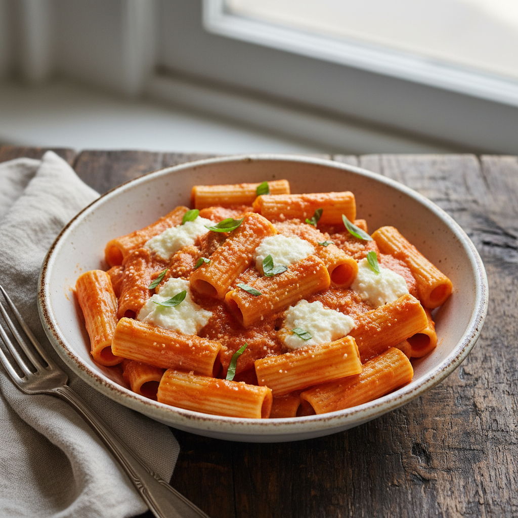Creamy Tomato Ricotta Pasta — Italian recipe featuring Pasta (e.g., Penne, Rigatoni)