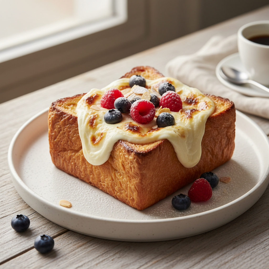 Custard Yogurt Toast — American recipe featuring Thick-cut bread