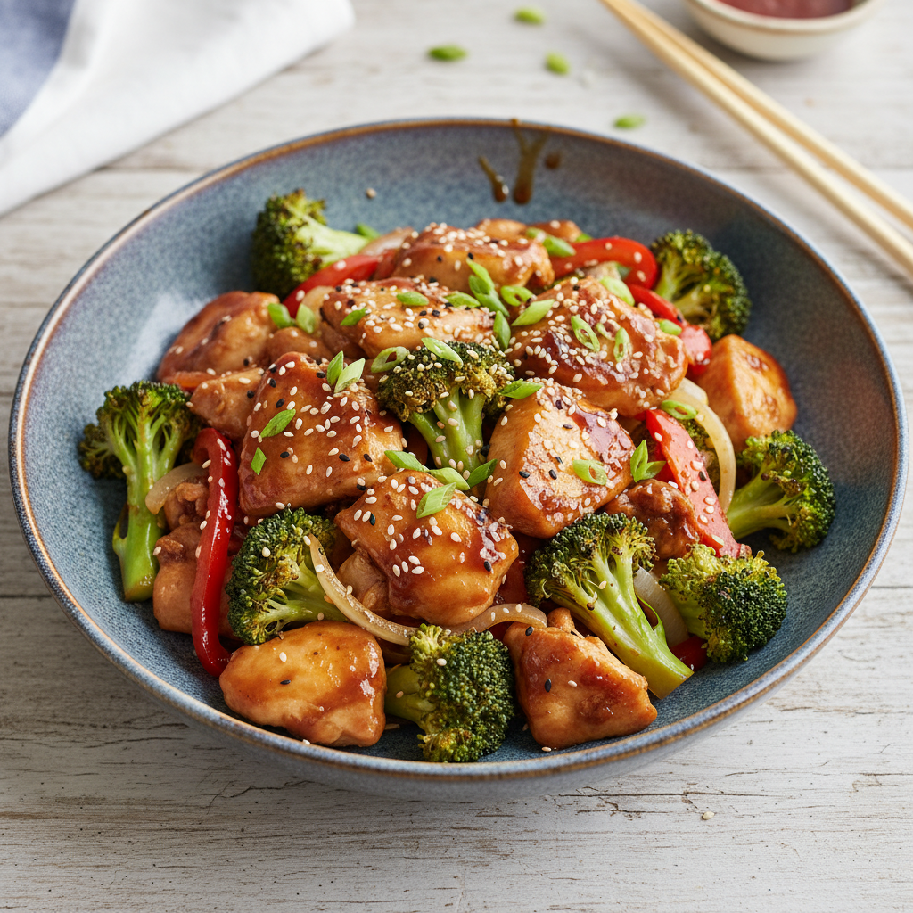 Gluten-Free Teriyaki Chicken Stir-Fry with Broccoli — Asian recipe featuring Boneless, Skinless Chicken Thighs