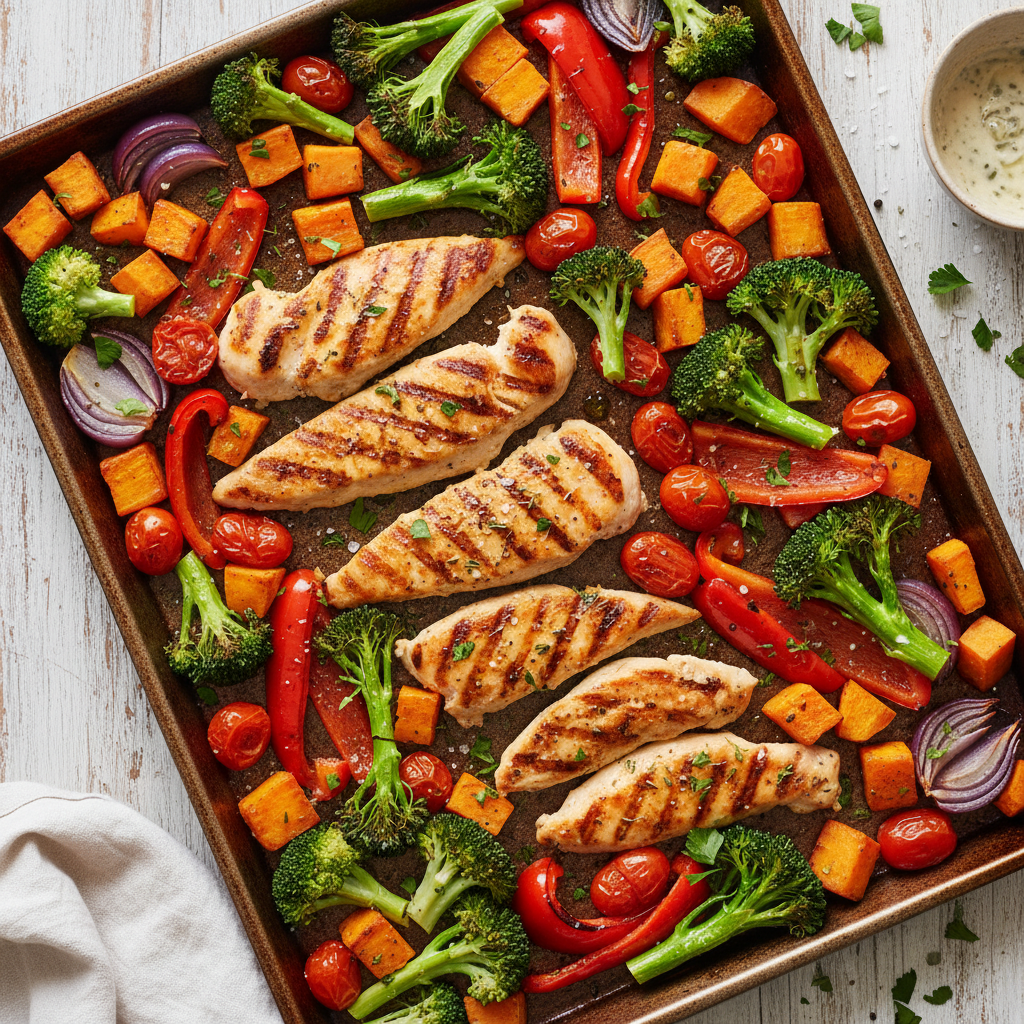 High-Protein Chicken & Veggie Sheet Pan Dinner — American recipe featuring Chicken breast