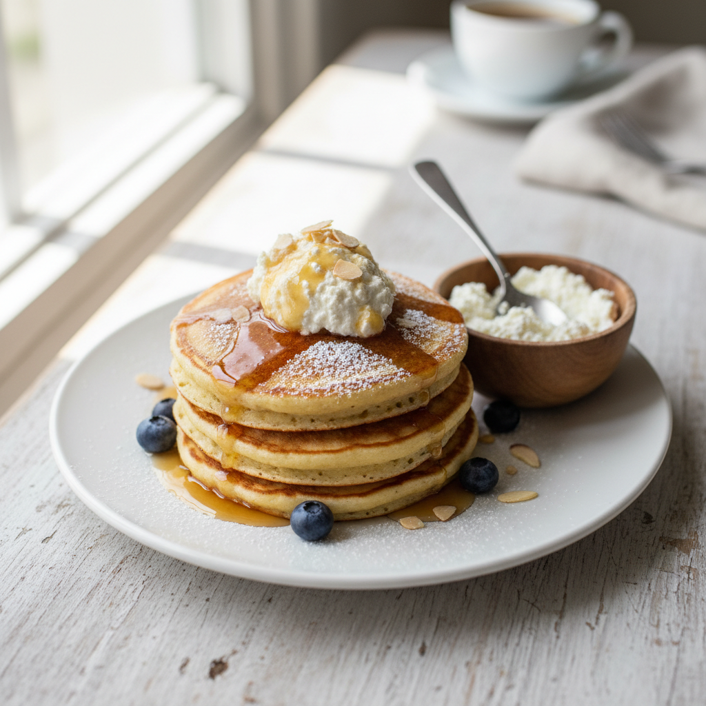 High-Protein Cottage Cheese Pancakes — American recipe featuring Cottage Cheese