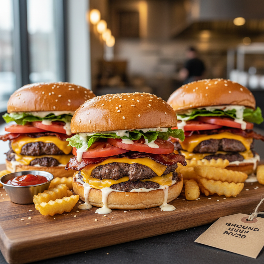 Loaded Smash Burgers — American recipe featuring Ground beef (80/20)