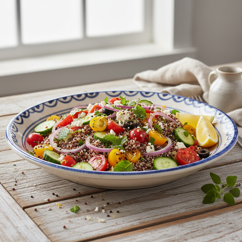Mediterranean Summer Quinoa Salad — Mediterranean recipe featuring Quinoa