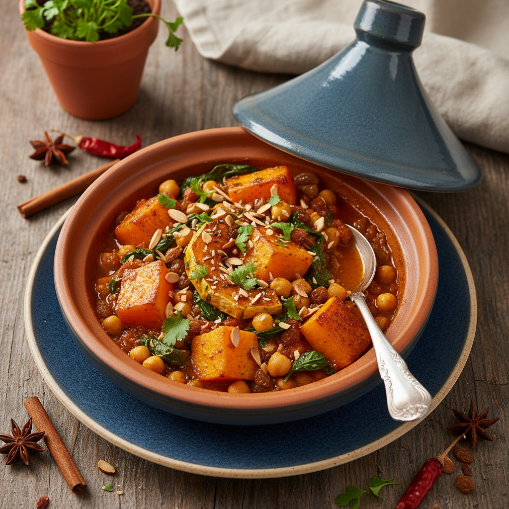 Roasted Butternut Squash & Chickpea Tagine — Middle Eastern recipe featuring Butternut Squash