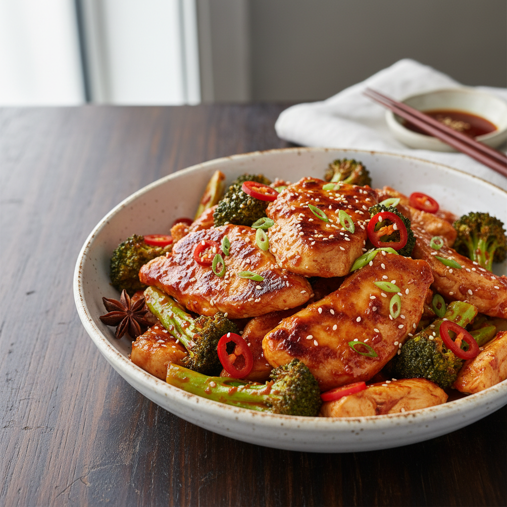 Spicy Gochujang Chicken and Broccoli Stir-Fry — Asian recipe featuring Boneless, Skinless Chicken Breast or Thighs
